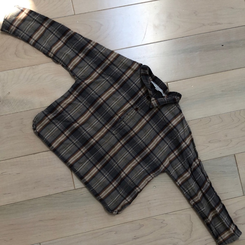 Caramel soft cotton flannel Plaid Long Sleeve Shirt
